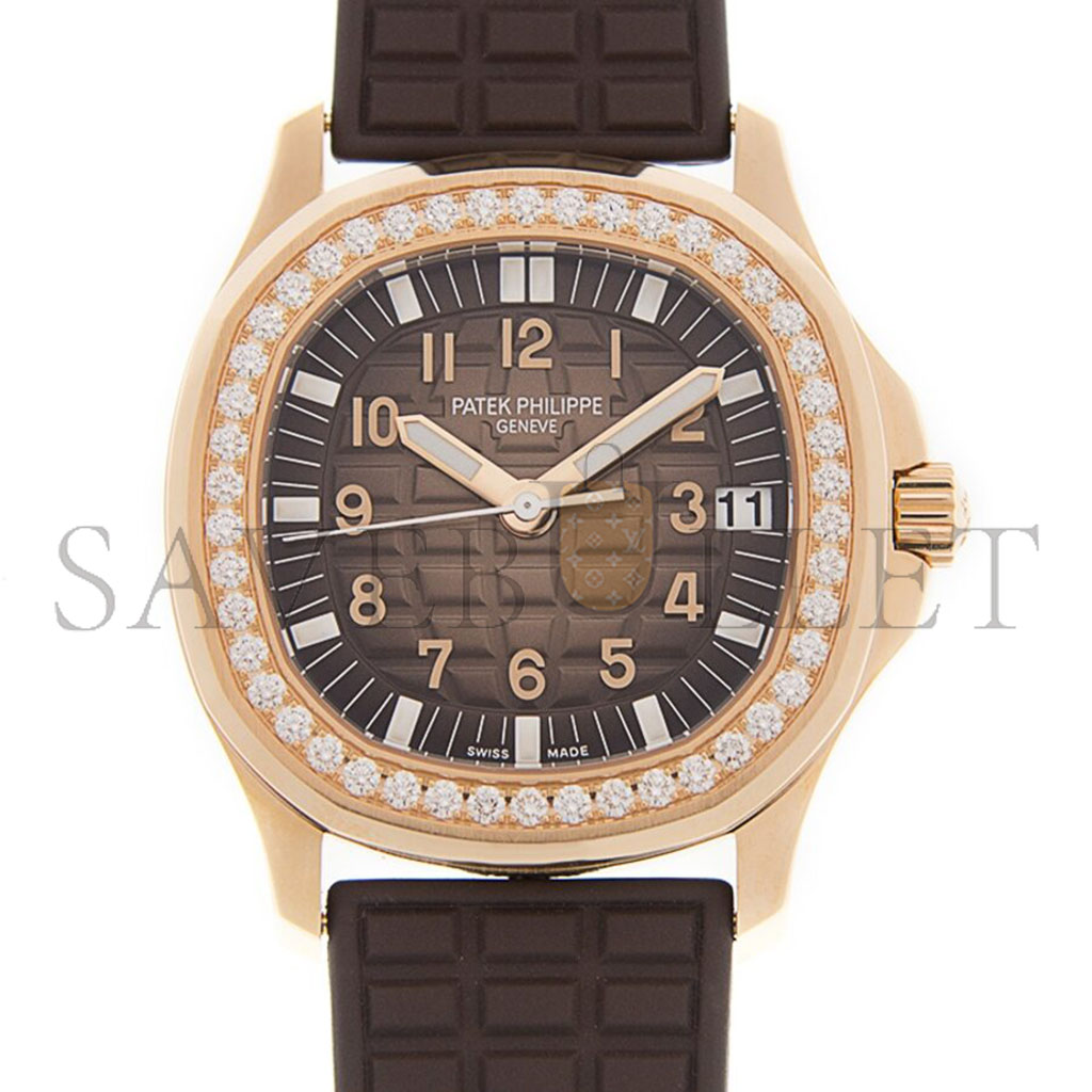 PATEK PHILIPPE AQUANAUT LUCE AUTOMATIC DIAMOND BROWN DIAL LADIES WATCH 5068R-001